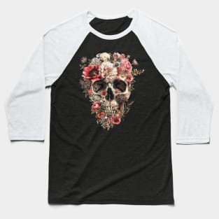 Skull Floral Baseball T-Shirt